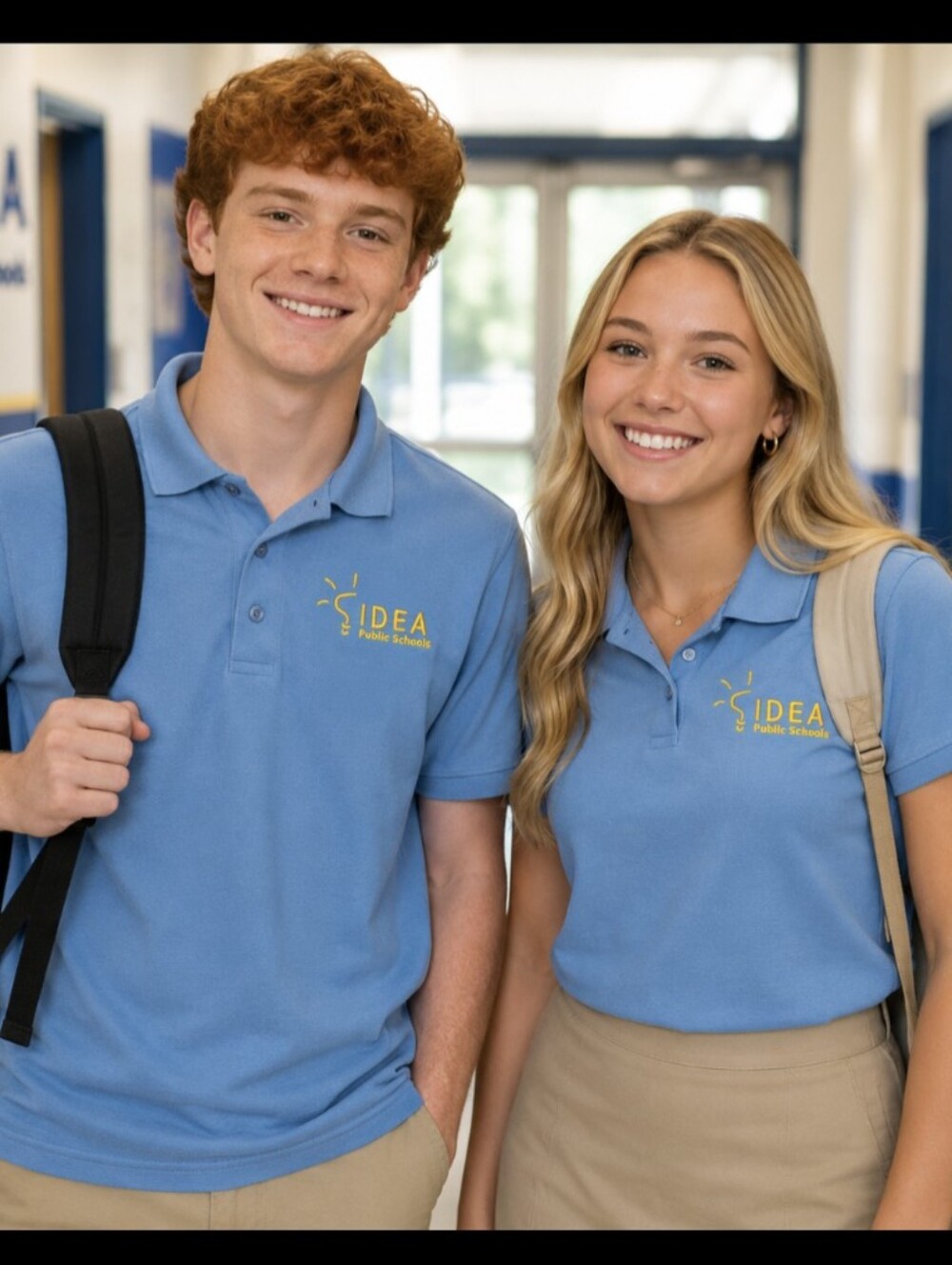 IDEA Public School- Blue- School Uniform Polo Shirt- Adult Small